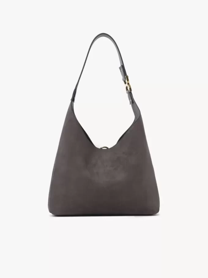 Small Marcie hobo bag in suede leather Small Marcie hobo bag in suede leather
