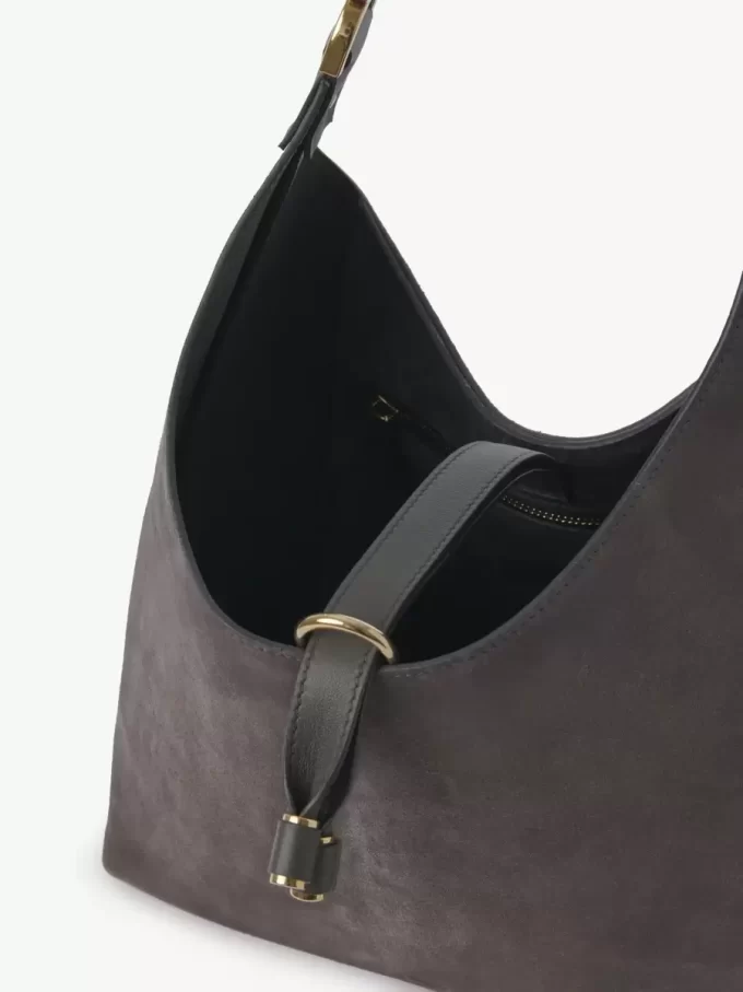 Small Marcie hobo bag in suede leather Small Marcie hobo bag in suede leather