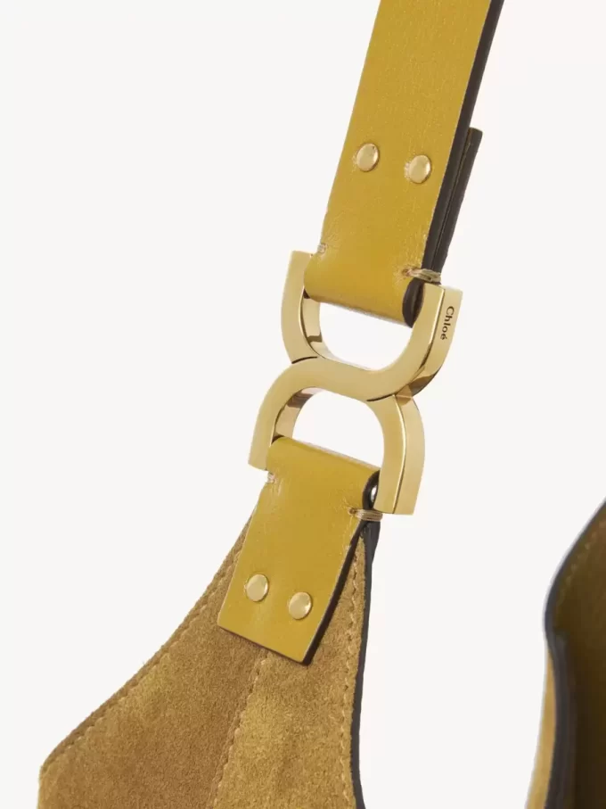 Small Marcie hobo bag in suede leather Small Marcie hobo bag in suede leather