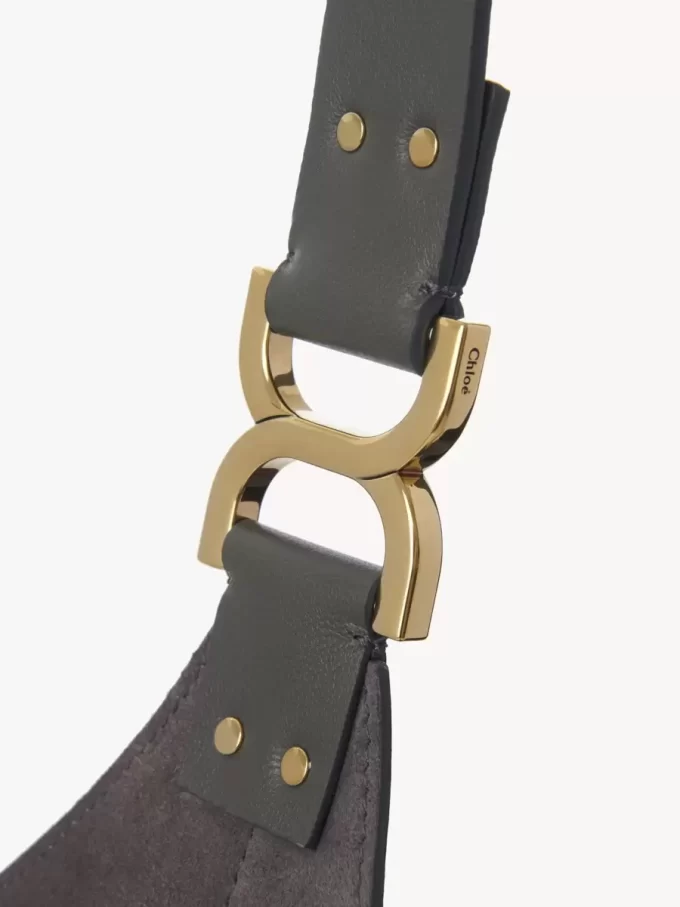 Small Marcie hobo bag in suede leather Small Marcie hobo bag in suede leather