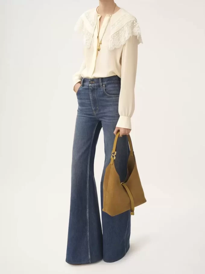 Small Marcie hobo bag in suede leather Small Marcie hobo bag in suede leather