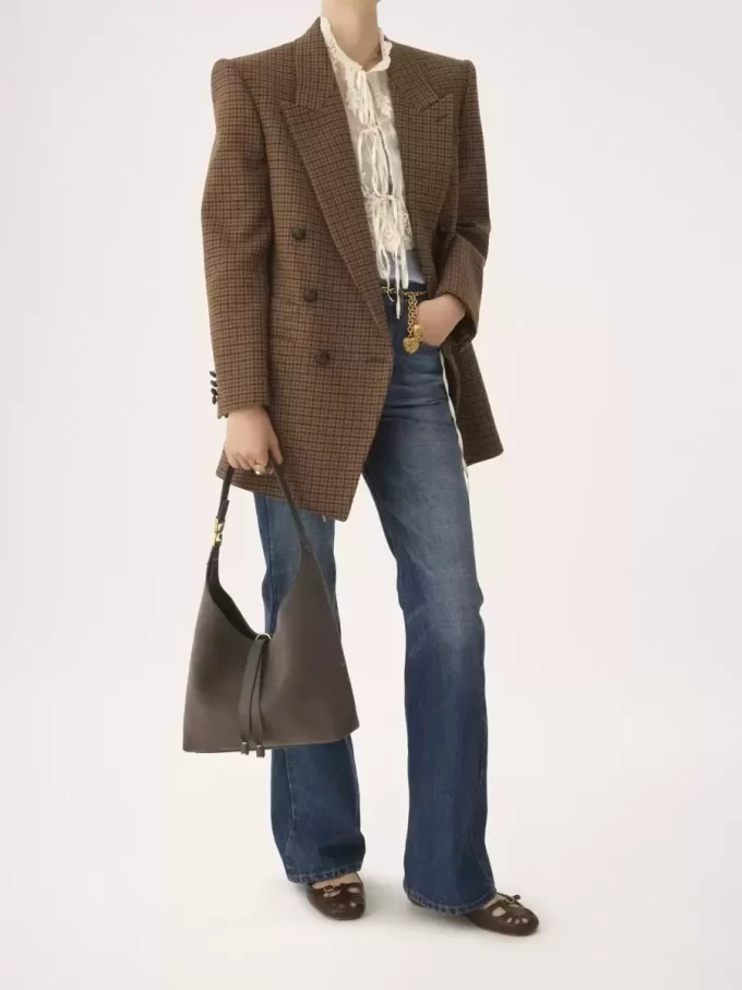 Small Marcie hobo bag in suede leather Small Marcie hobo bag in suede leather