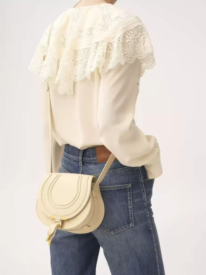 Small Marcie saddle bag in grained leather Small Marcie saddle bag in grained leather