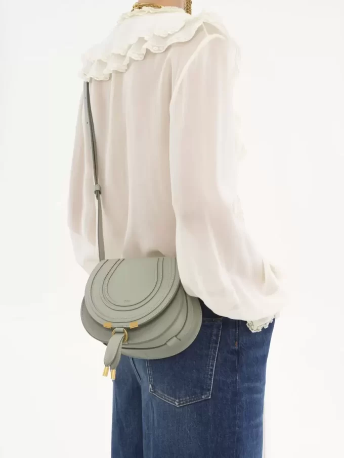 Small Marcie saddle bag in grained leather Small Marcie saddle bag in grained leather