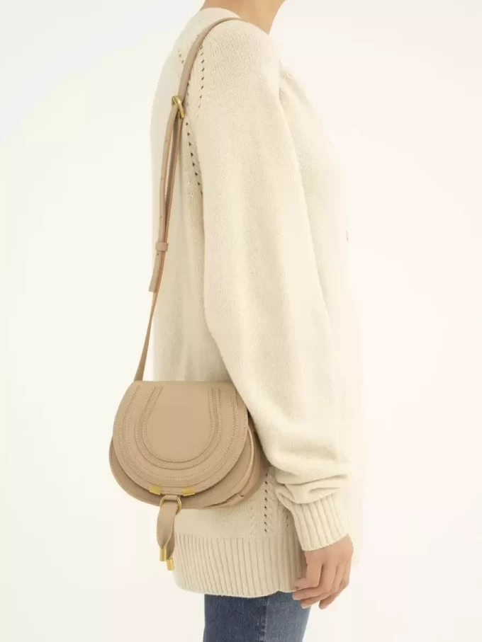 Small Marcie saddle bag in grained leather Small Marcie saddle bag in grained leather
