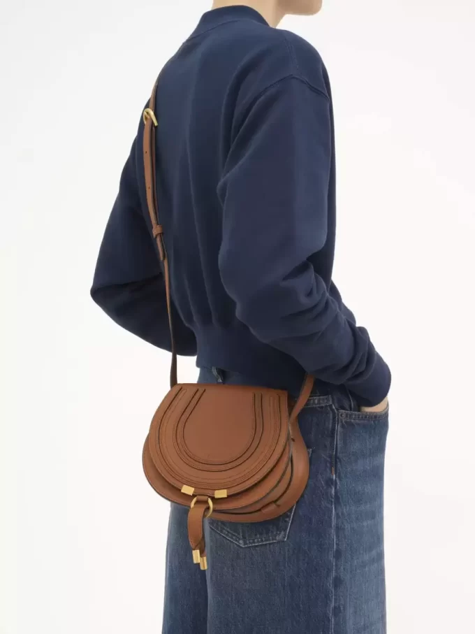 Small Marcie saddle bag in grained leather Small Marcie saddle bag in grained leather