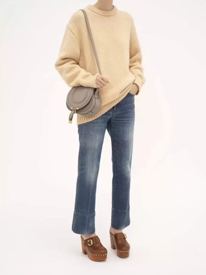 Small Marcie saddle bag in grained leather Small Marcie saddle bag in grained leather