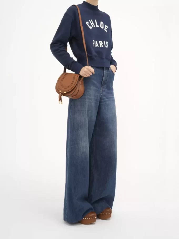 Small Marcie saddle bag in grained leather Small Marcie saddle bag in grained leather