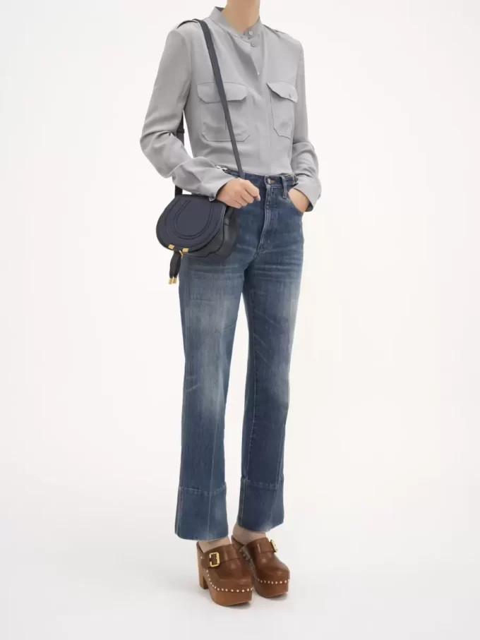 Small Marcie saddle bag in grained leather Small Marcie saddle bag in grained leather