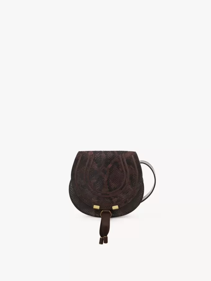 Small Marcie saddle bag in python-effect leather Small Marcie saddle bag in python-effect leather