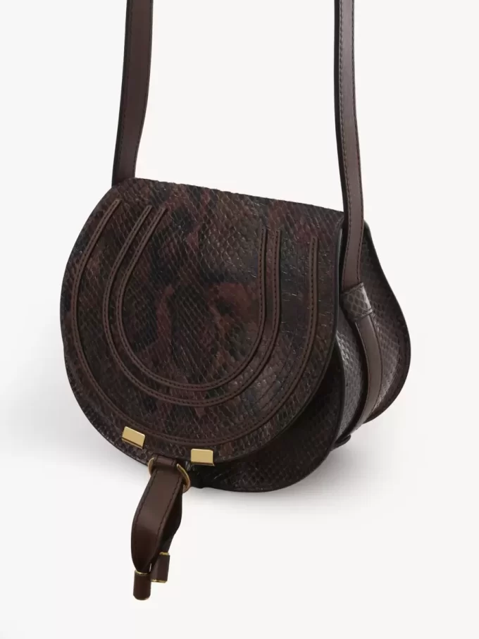 Small Marcie saddle bag in python-effect leather Small Marcie saddle bag in python-effect leather