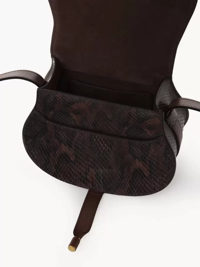 Small Marcie saddle bag in python-effect leather Small Marcie saddle bag in python-effect leather