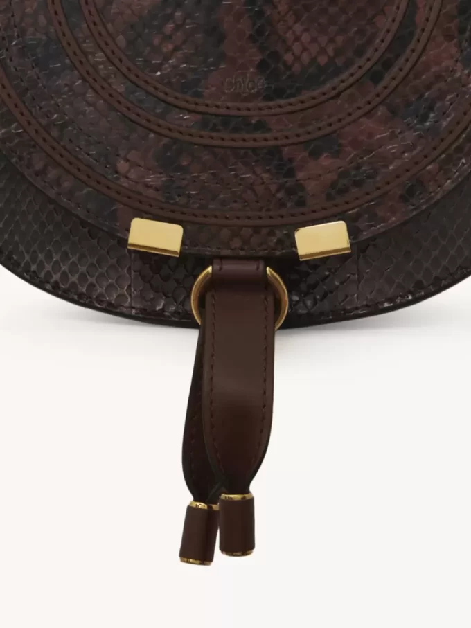 Small Marcie saddle bag in python-effect leather Small Marcie saddle bag in python-effect leather