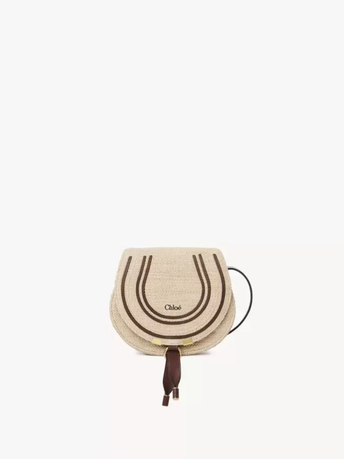 Small Marcie saddle bag in raffia-effect fibers Small Marcie saddle bag in raffia-effect fibers