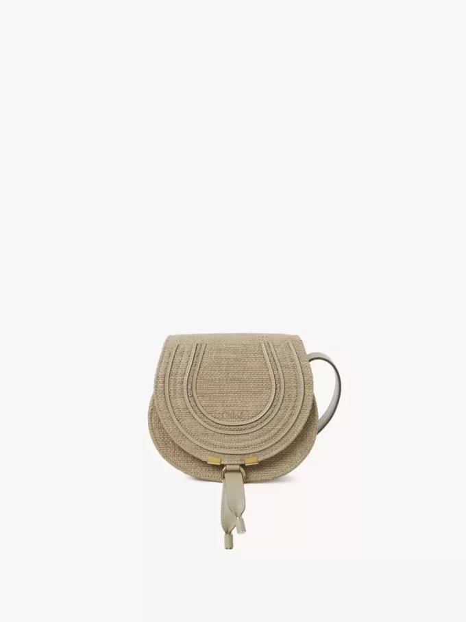 Small Marcie saddle bag in raffia-effect fibers Small Marcie saddle bag in raffia-effect fibers