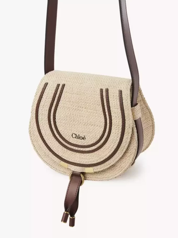 Small Marcie saddle bag in raffia-effect fibers Small Marcie saddle bag in raffia-effect fibers