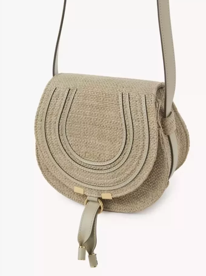 Small Marcie saddle bag in raffia-effect fibers Small Marcie saddle bag in raffia-effect fibers