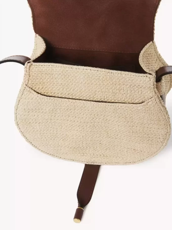 Small Marcie saddle bag in raffia-effect fibers Small Marcie saddle bag in raffia-effect fibers