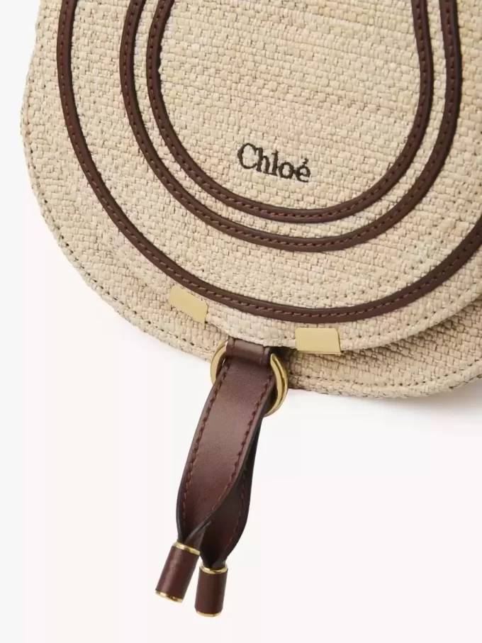 Small Marcie saddle bag in raffia-effect fibers Small Marcie saddle bag in raffia-effect fibers
