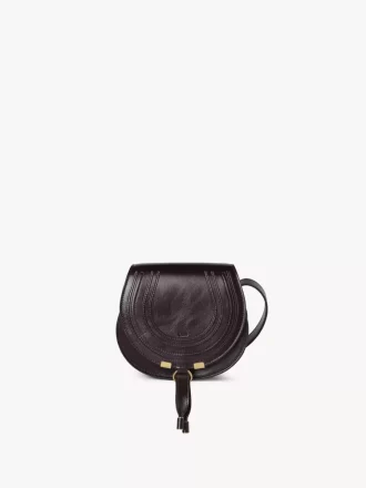 Small Marcie saddle bag in shiny leather