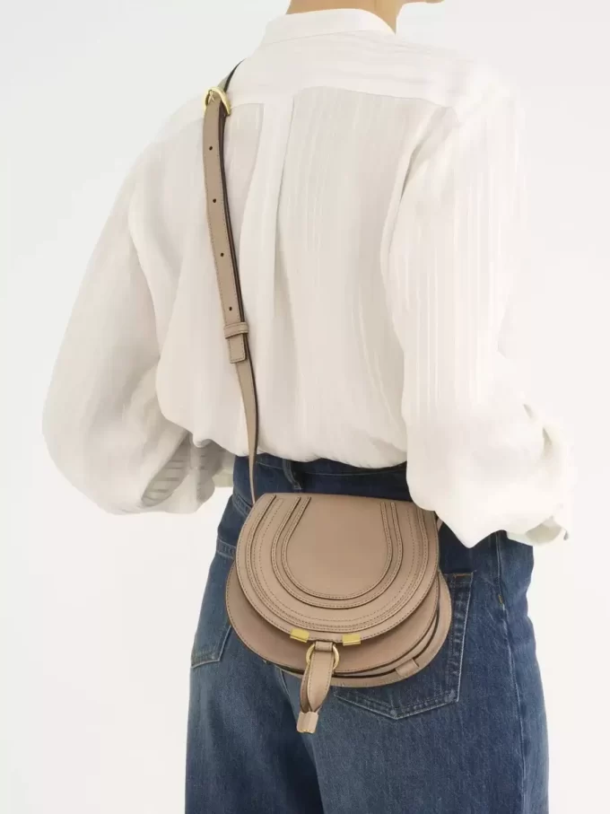 Small Marcie saddle bag in shiny leather Small Marcie saddle bag in shiny leather