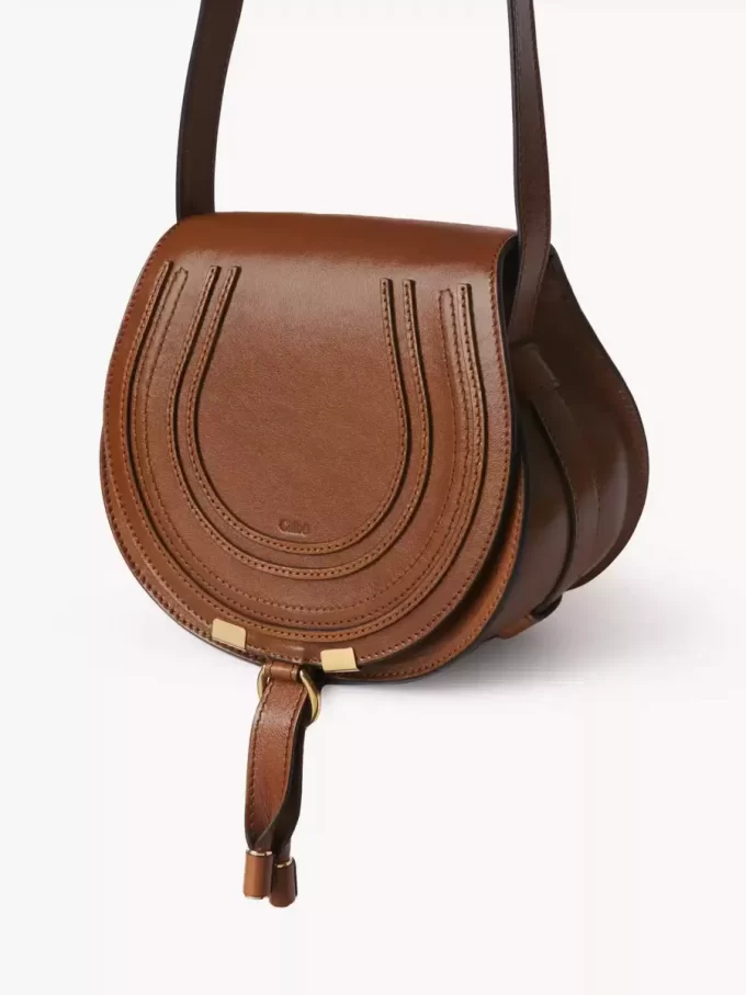 Small Marcie saddle bag in shiny leather Small Marcie saddle bag in shiny leather
