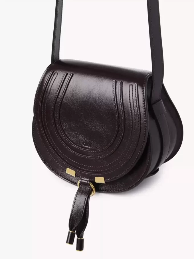 Small Marcie saddle bag in shiny leather Small Marcie saddle bag in shiny leather