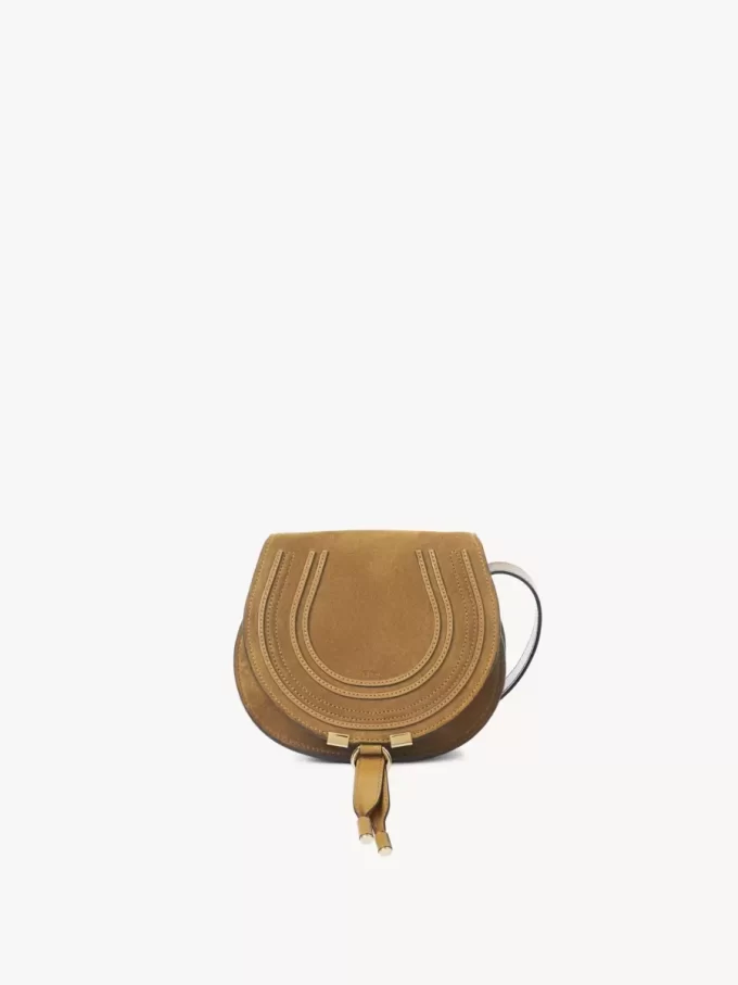 Small Marcie saddle bag in suede leather Small Marcie saddle bag in suede leather
