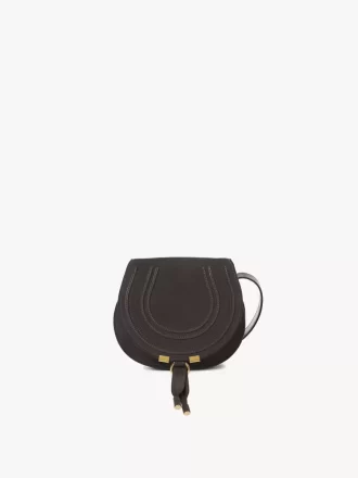 Small Marcie saddle bag in suede leather