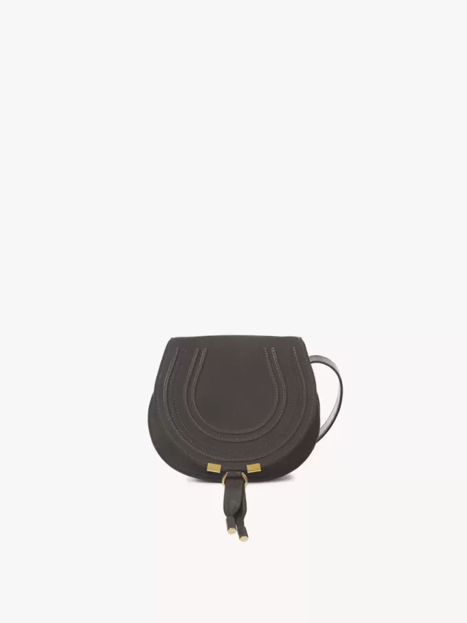 Small Marcie saddle bag in suede leather Small Marcie saddle bag in suede leather