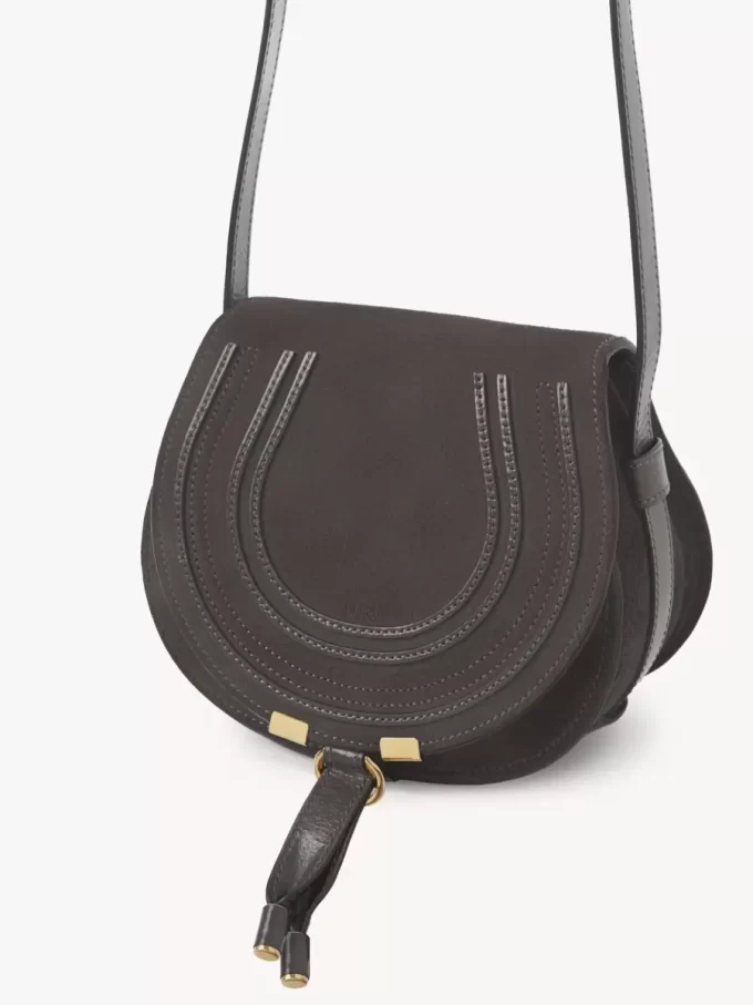 Small Marcie saddle bag in suede leather Small Marcie saddle bag in suede leather