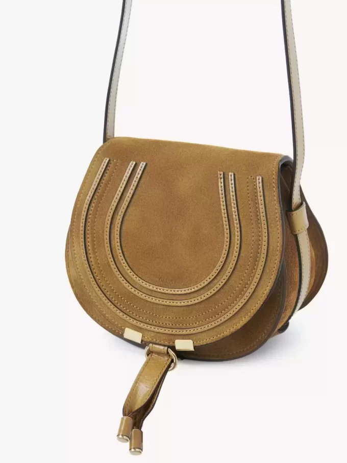 Small Marcie saddle bag in suede leather Small Marcie saddle bag in suede leather