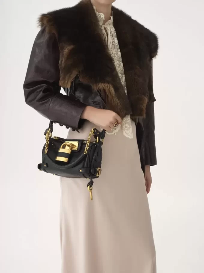 Small Paddington chain bag in grained leather Small Paddington chain bag in grained leather