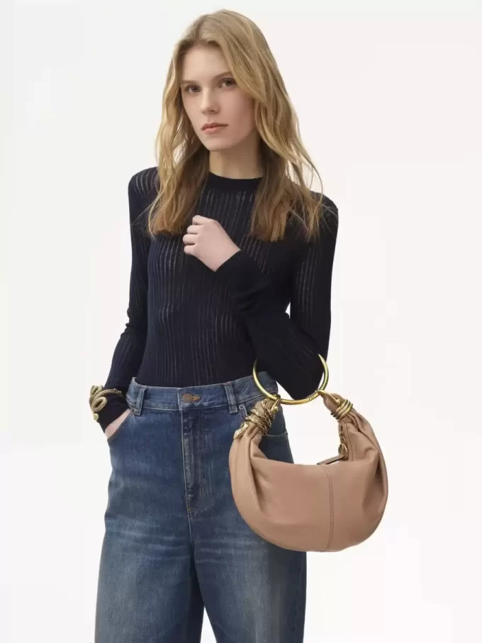 Small Snake Bracelet Hobo bag in grained leather Small Snake Bracelet Hobo bag in grained leather