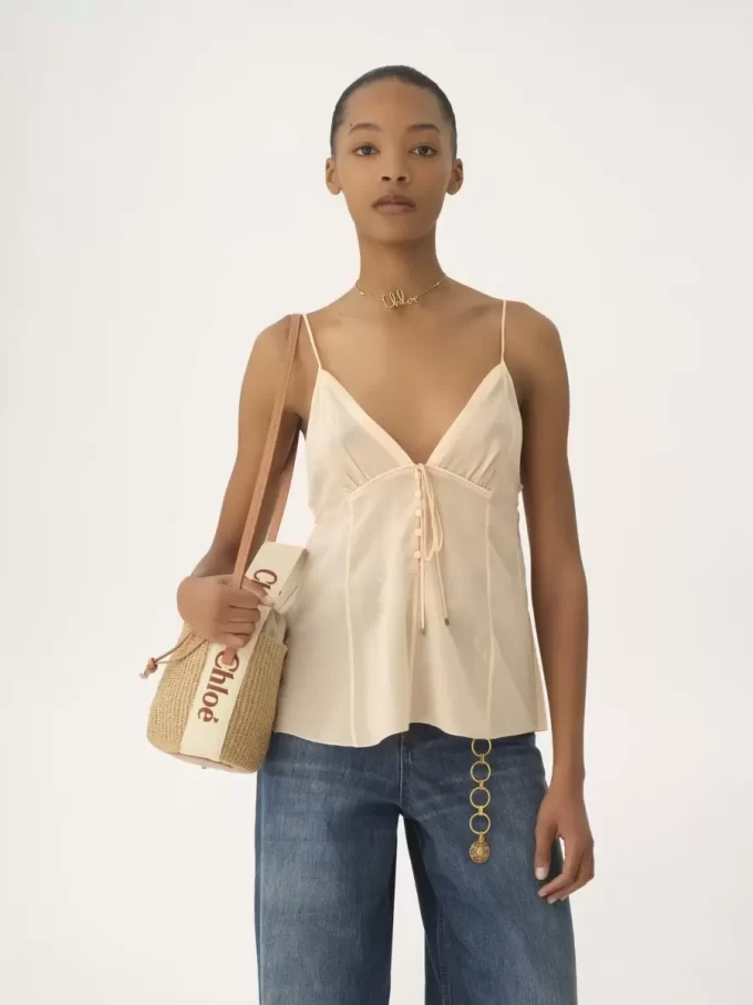 Small Woody basket in natural fibers