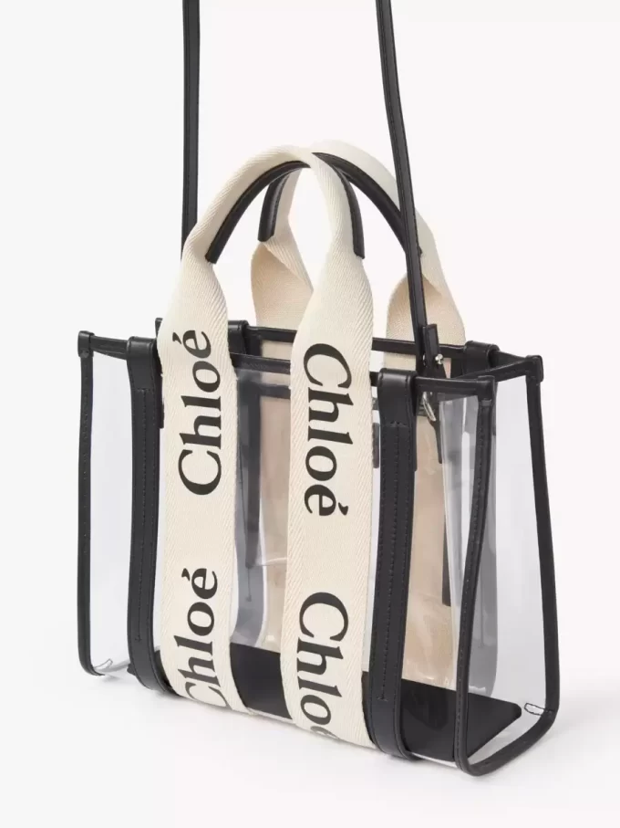 Small Woody tote bag in jelly & leather Small Woody tote bag in jelly & leather