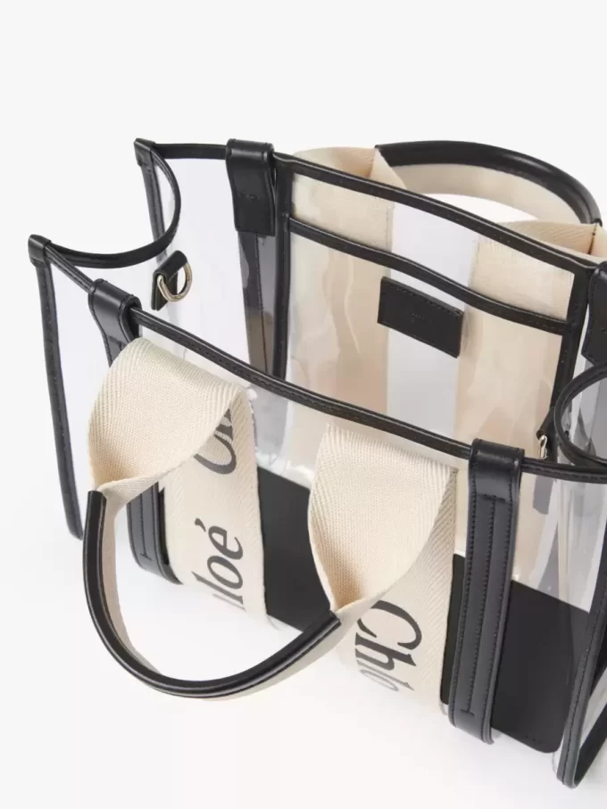 Small Woody tote bag in jelly & leather Small Woody tote bag in jelly & leather