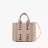 Small Woody tote bag in linen Small Woody tote bag in linen