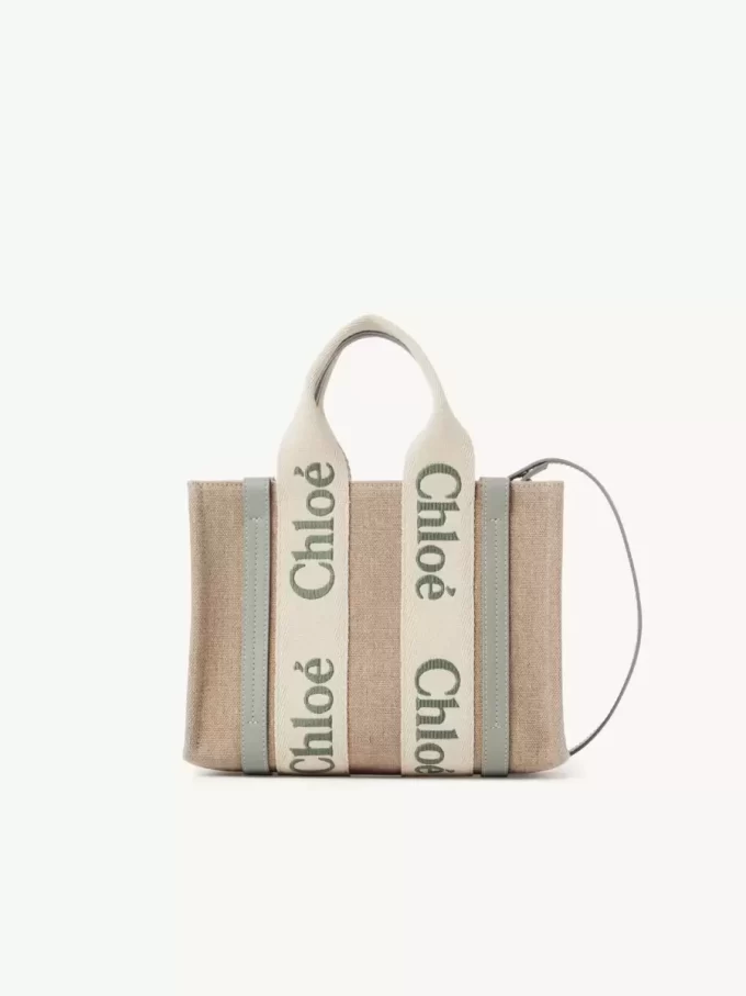 Small Woody tote bag in linen Small Woody tote bag in linen