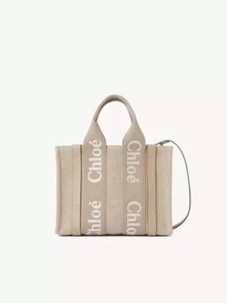 Small Woody tote bag in linen