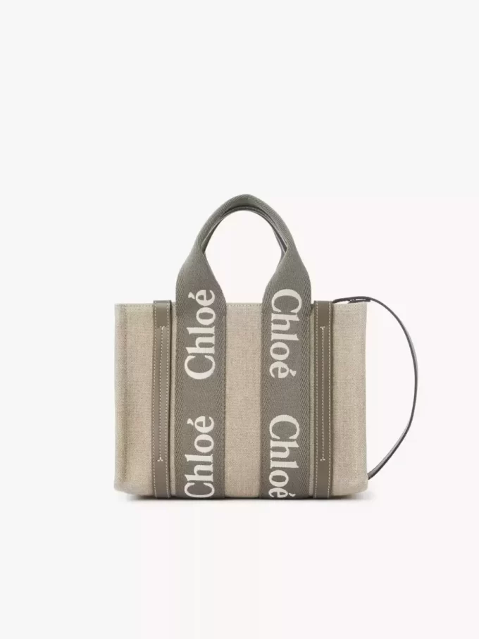 Small Woody tote bag in linen Small Woody tote bag in linen