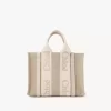 Small Woody tote bag in linen Small Woody tote bag in linen