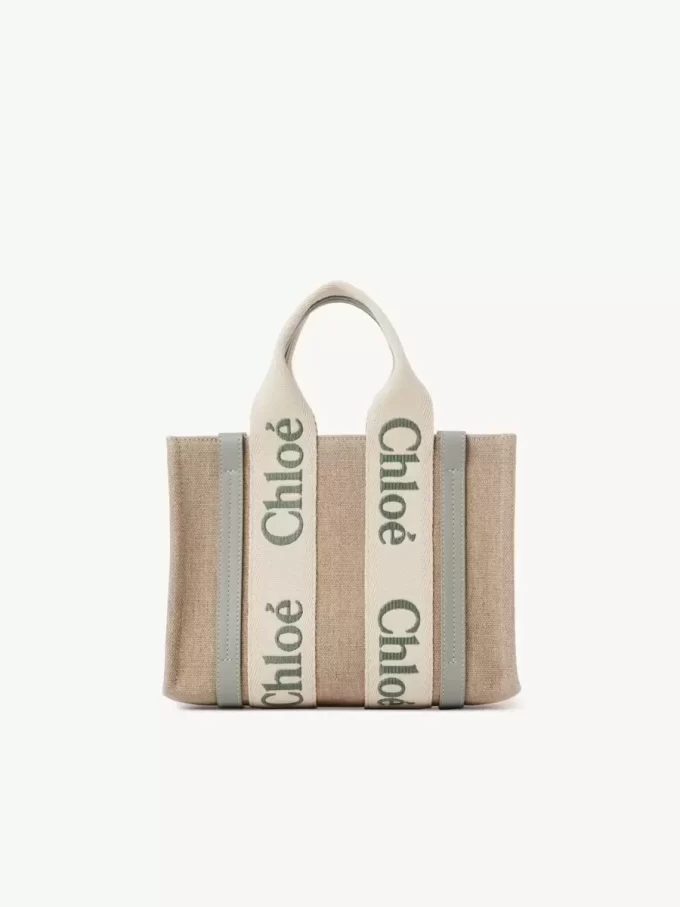 Small Woody tote bag in linen Small Woody tote bag in linen