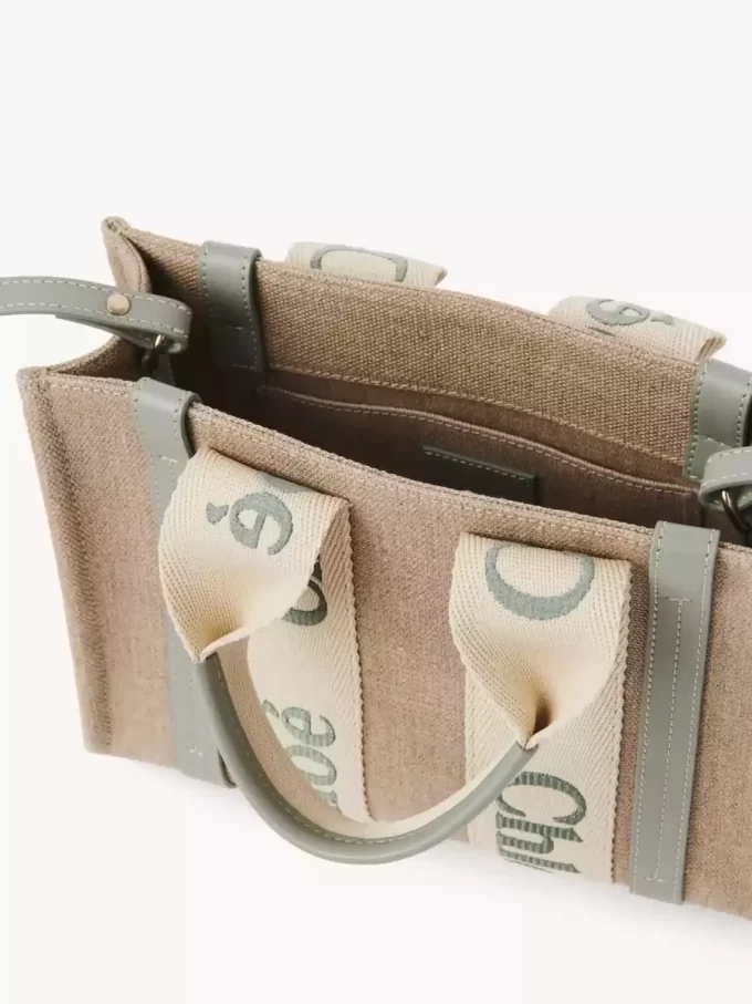 Small Woody tote bag in linen Small Woody tote bag in linen