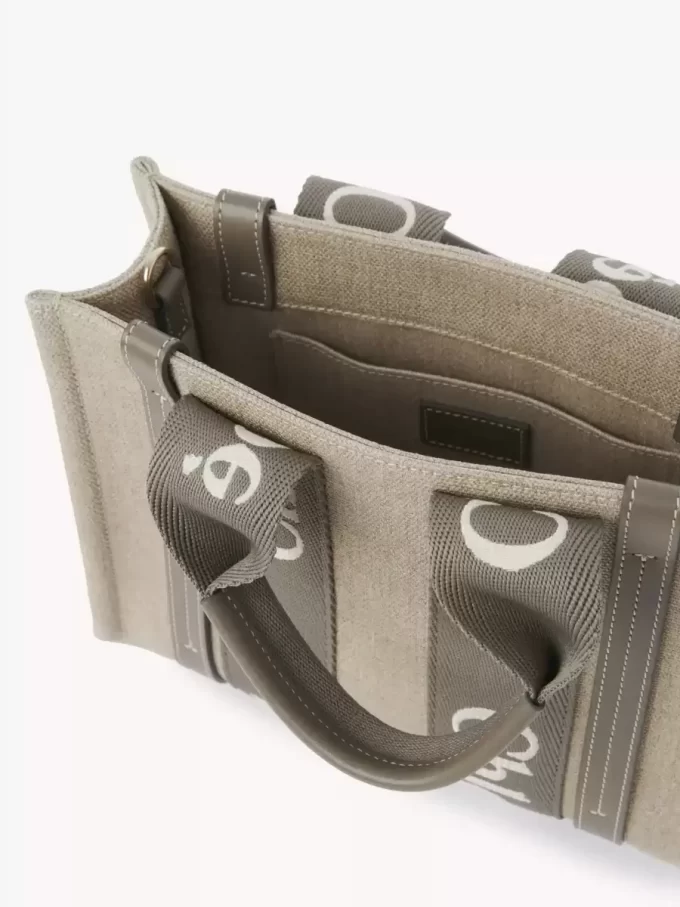 Small Woody tote bag in linen Small Woody tote bag in linen