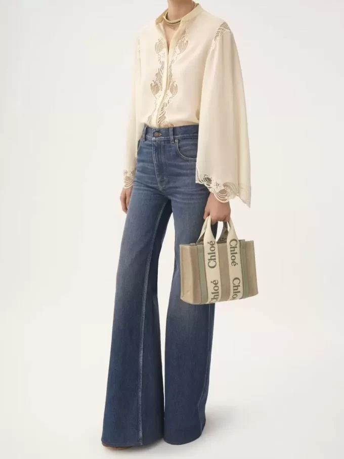 Small Woody tote bag in linen Small Woody tote bag in linen