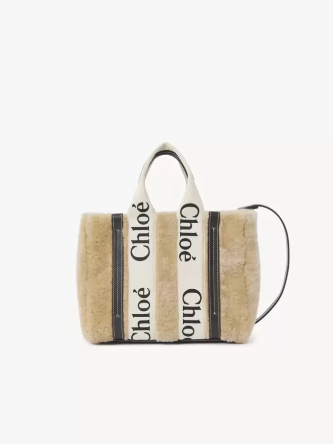 Small Woody tote bag in shearling Small Woody tote bag in shearling