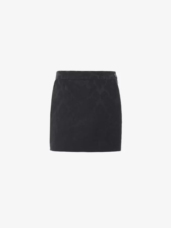Straight mini skirt in a wool-mix jacquard Straight mini skirt in a wool-mix jacquard