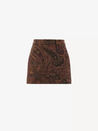 Straight mini skirt in tapestry jacquard Straight mini skirt in tapestry jacquard