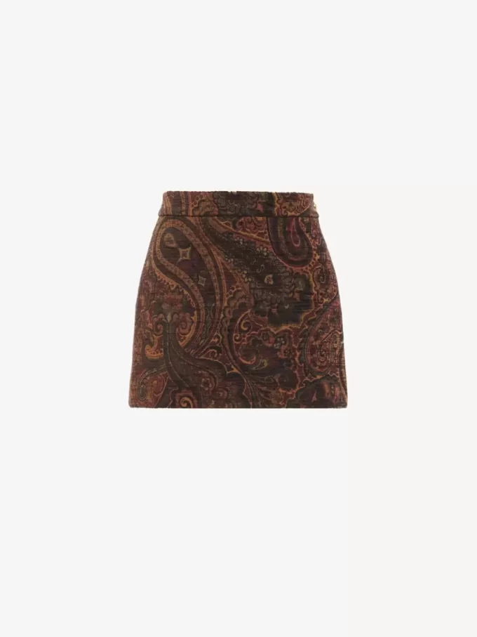 Straight mini skirt in tapestry jacquard Straight mini skirt in tapestry jacquard